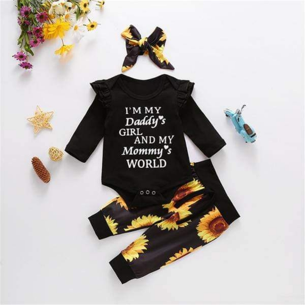 Baby Girl Sunflower Romper Set